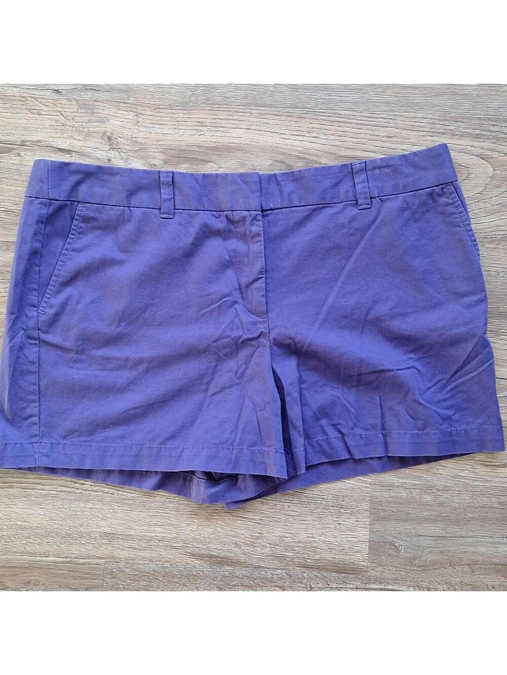 Nwt Ann Taylor Loft 100% Cotton Purple Shorts Size 14